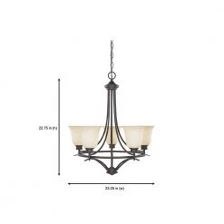 Montego 5-Light Oil Rubbed Bronze Hanging Chandelier by Designers Fountain -Designers Fountain Shop oil rubbed bronze designers fountain chandeliers 96985 orb 66 1000