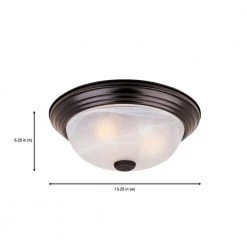 14 in. Medium 2-Light Oil Rubbed Bronze Ceiling Light Flush Mount by Designers Fountain -Designers Fountain Shop oil rubbed bronze designers fountain flush mount lights 1257m orb al 1d 1000