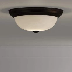 14 in. Medium 2-Light Oil Rubbed Bronze Ceiling Light Flush Mount by Designers Fountain -Designers Fountain Shop oil rubbed bronze designers fountain flush mount lights 1257m orb al 40 1000