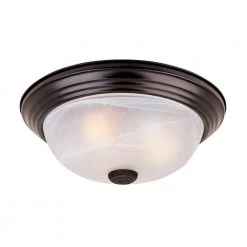14 in. Medium 2-Light Oil Rubbed Bronze Ceiling Light Flush Mount by Designers Fountain