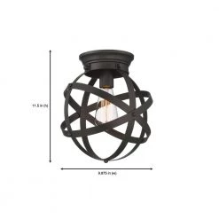 Eli 10 in. 1-Light Rustic Industrial Oil Rubbed Bronze Flush Mount Ceiling Light by Designers Fountain -Designers Fountain Shop oil rubbed bronze designers fountain flush mount lights 1263 orb 40 1000