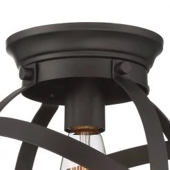 Eli 10 in. 1-Light Rustic Industrial Oil Rubbed Bronze Flush Mount Ceiling Light by Designers Fountain -Designers Fountain Shop oil rubbed bronze designers fountain flush mount lights 1263 orb a0 1000