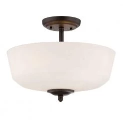 14.5 in. Darcy 3-Light Oil-Rubbed Bronze Ceiling Light Semi Flush Mount by Designers Fountain