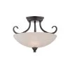 Kendall 15.5 in. 2-Light Oil Rubbed Bronze Transitional Ceiling Light Semi Flush Mount Light with Alabaster Glass Shade by Designers Fountain -Designers Fountain Shop oil rubbed bronze designers fountain flush mount lights 85111 orb 64 1000