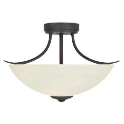 16 in. Montego 2-Light Oil Rubbed Bronze Ceiling Light Semi Flush Mount by Designers Fountain