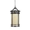 Sedona 43.25 in. Oil Rubbed Bronze 4-Light Outdoor Hanging Lamp with Amber Glass Shade by Designers Fountain