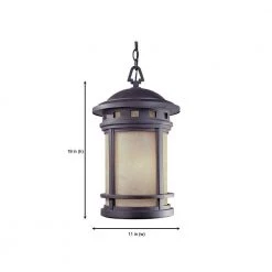 Sedona 19 in. Oil Rubbed Bronze 3-Light Outdoor Hanging Lamp with Amber Glass Shade by Designers Fountain -Designers Fountain Shop oil rubbed bronze designers fountain outdoor chandeliers 2394 am orb 66 1000