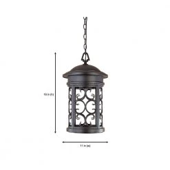 Ellington 19 in. Oil Rubbed Bronze 1-Light Outdoor Hanging Lamp with Metal Cage Shade by Designers Fountain -Designers Fountain Shop oil rubbed bronze designers fountain outdoor pendant lights 31134 orb e1 1000