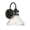 Creslee 11.75 in. Oil Rubbed Bronze 1-Light Outdoor Wall Lamp with Clear Seedy Glass Shade by Designers Fountain 1 Creslee 11.75 in. Oil Rubbed Bronze 1-Light Outdoor Wall Lamp with Clear Seedy Glass Shade by Designers Fountain -Designers Fountain Shop oil rubbed bronze designers fountain outdoor sconces 22931 orb 64 1000