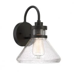 Creslee 11.75 in. Oil Rubbed Bronze 1-Light Outdoor Wall Lamp with Clear Seedy Glass Shade by Designers Fountain
