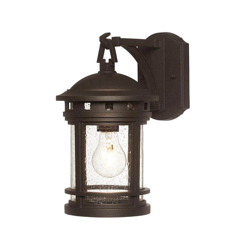 Sedona 10.75 in. Oil Rubbed Bronze 1-Light Outdoor Wall Lamp with Clear Seedy Glass Shade by Designers Fountain 3 Sedona 10.75 in. Oil Rubbed Bronze 1-Light Outdoor Wall Lamp with Clear Seedy Glass Shade by Designers Fountain