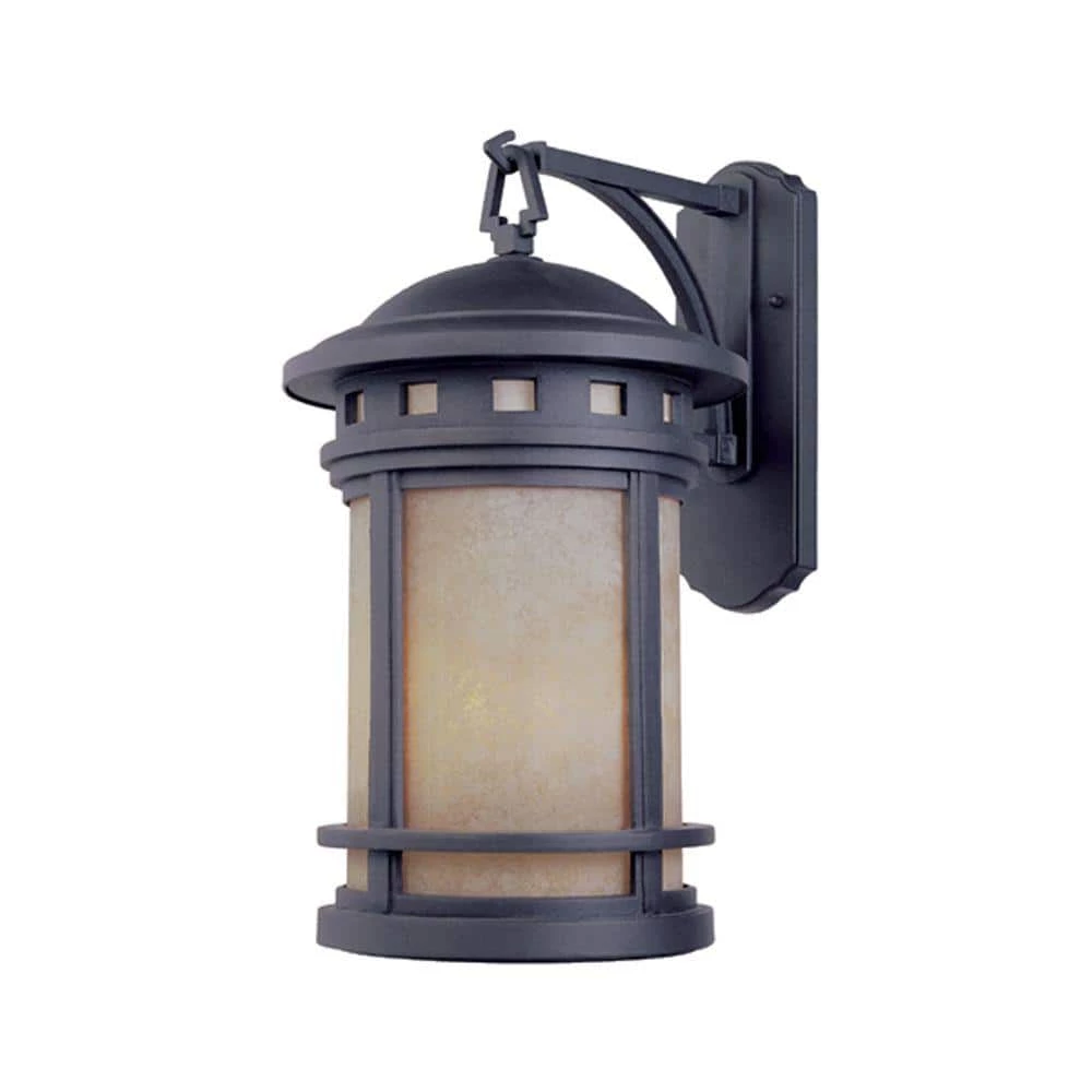 Sedona 13 in. Oil Rubbed Bronze 1-Light Outdoor Wall Lamp with Amber Glass Shade by Designers Fountain 3 Sedona 13 in. Oil Rubbed Bronze 1-Light Outdoor Wall Lamp with Amber Glass Shade by Designers Fountain
