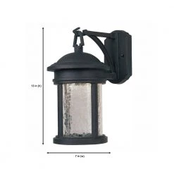 Eagle 13 in. Oil Rubbed Bronze LED Outdoor Wall Lamp with Satin Crackle Glass Shade by Designers Fountain -Designers Fountain Shop oil rubbed bronze designers fountain outdoor sconces led31111a orb 1d 1000