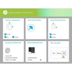 Barrow 6 in. Oil Rubbed Bronze LED Outdoor Wall Lamp by Designers Fountain -Designers Fountain Shop oil rubbed bronze designers fountain outdoor sconces led33001 orb 77 1000