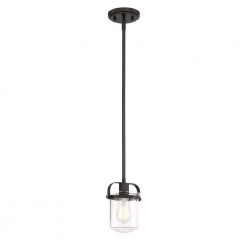 Jaxon 1-Light Oil Rubbed Bronze Interior Mini-Pendant by Designers Fountain