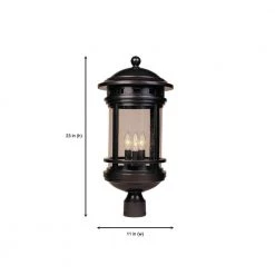 Sedona 23 in. Oil Rubbed Bronze 3-Light Outdoor Post Lamp with Clear Seedy Glass Shade by Designers Fountain 9 Sedona 23 in. Oil Rubbed Bronze 3-Light Outdoor Post Lamp with Clear Seedy Glass Shade by Designers Fountain -Designers Fountain Shop oil rubbed bronze designers fountain post lanterns 2396 orb 40 1000