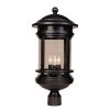 Sedona 23 in. Oil Rubbed Bronze 3-Light Outdoor Post Lamp with Clear Seedy Glass Shade by Designers Fountain