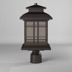 Piedmont 19 in. Oil Rubbed Bronze LED Outdoor Post Lamp with Clear Seedy Glass Shade by Designers Fountain -Designers Fountain Shop oil rubbed bronze designers fountain post lanterns led33436 orb 4f 1000
