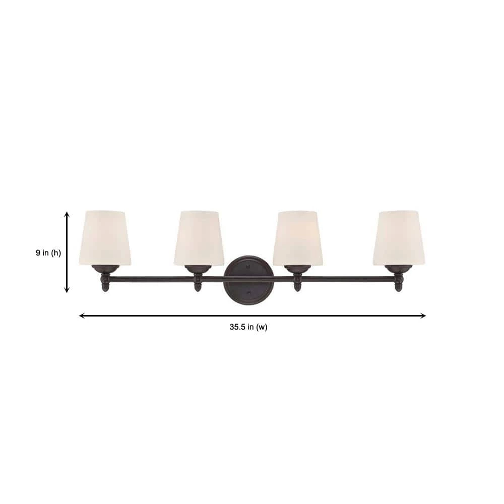 Darcy 4-Light Oil Rubbed Bronze Bath Bar Light by Designers Fountain 7 Darcy 4-Light Oil Rubbed Bronze Bath Bar Light by Designers Fountain - Image 5