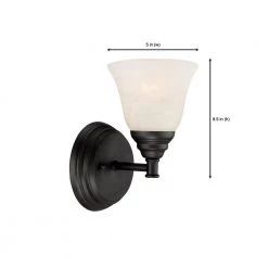 Kendall 5.75 in. 1-Light Oil Rubbed Bronze Transitional Wall Mount Sconce Light with Alabaster Glass Shade by Designers Fountain -Designers Fountain Shop oil rubbed bronze designers fountain vanity lighting 85101 orb 1d 1000