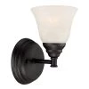 Kendall 5.75 in. 1-Light Oil Rubbed Bronze Transitional Wall Mount Sconce Light with Alabaster Glass Shade by Designers Fountain -Designers Fountain Shop oil rubbed bronze designers fountain vanity lighting 85101 orb 64 1000