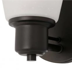 5 in. Printers Row 1-Light Oil Rubbed Bronze Transitional Wall Mount Sconce Light with Etched Seedy Glass Shade by Designers Fountain -Designers Fountain Shop oil rubbed bronze designers fountain vanity lighting 88001 orb 31 1000