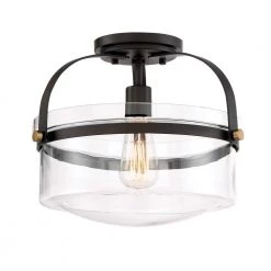 Jaxon 1-Light Oil Rubbed Bronze Interior Ceiling Light Semi Flush Mount by Designers Fountain