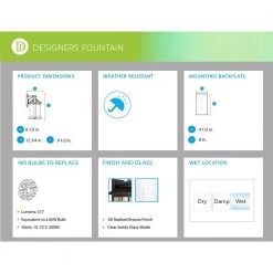 Piedmont 13 in. Oil Rubbed Bronze LED Outdoor Wall Lamp with Clear Seedy Glass Shade by Designers Fountain -Designers Fountain Shop oil rubbed bronze designers fountain wall sconces led33431 orb 31 1000