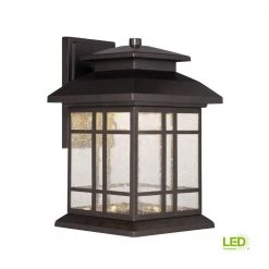 Piedmont 13 in. Oil Rubbed Bronze LED Outdoor Wall Lamp with Clear Seedy Glass Shade by Designers Fountain -Designers Fountain Shop oil rubbed bronze designers fountain wall sconces led33431 orb a0 1000