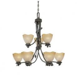 Timberline 9-Light Old Bronze Hanging Chandelier by Designers Fountain