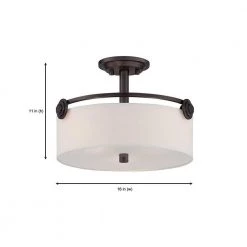 17 in. Gramercy Park 3-Light Old English Bronze Interior Incandescent Ceiling Semi Flush Mount by Designers Fountain -Designers Fountain Shop old english bronze designers fountain flush mount lights 87111 oeb 66 1000