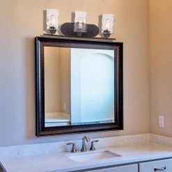 22 in. Gramercy Park 3-Light Old English Bronze Rustic Bathroom Vanity Light with Clear Hammered Glass Shades by Designers Fountain -Designers Fountain Shop old english bronze designers fountain vanity lighting 87103 oeb 40 1000