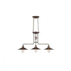 Newbury Station 3-Light Old Satin Brass Down Pendant by Designers Fountain