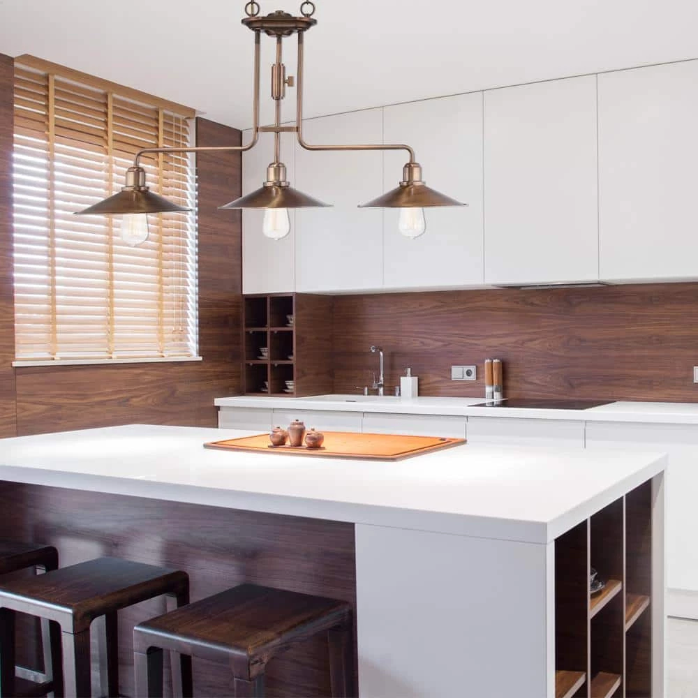 Newbury Station 3-Light Old Satin Brass Down Pendant by Designers Fountain 4 Newbury Station 3-Light Old Satin Brass Down Pendant by Designers Fountain - Image 2