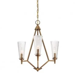 Montelena 3-Light Old Satin Brass Interior Chandelier by Designers Fountain