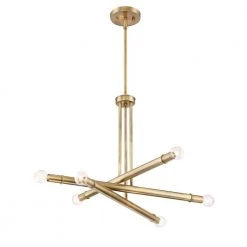 Emmett 6-Light Old Satin Brass Chandelier by Designers Fountain