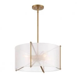 Daybreak 4-Light Old Satin Brass Pendant by Designers Fountain