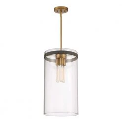 Reflecta 3-Light Old Satin Brass Pendant by Designers Fountain