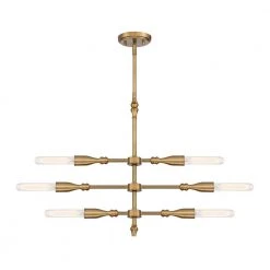 Louise 6-Light Old Satin Brass Island Pendant by Designers Fountain