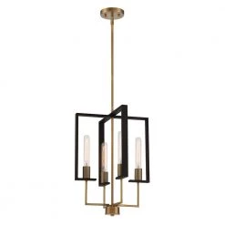 Chicago PM 4-Light Old Satin Brass Pendant by Designers Fountain