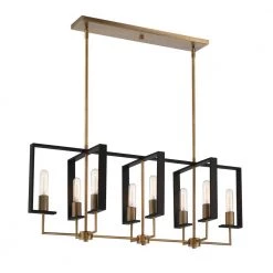 Chicago PM 8-Light Old Satin Brass Island Pendant by Designers Fountain