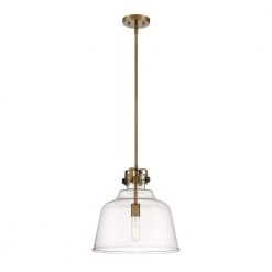 Porter 1-Light Old Satin Brass Pendant by Designers Fountain