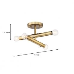 12 in. Emmett 4-Light Old Satin Brass Ceiling Light Semi Flush Mount by Designers Fountain -Designers Fountain Shop old satin brass designers fountain flush mount lights 92711 osb c3 1000