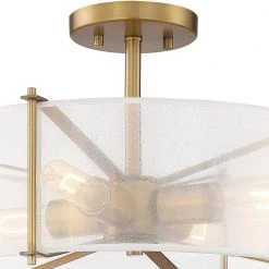 17.75 in. Daybreak 4-Light Old Satin Brass Ceiling Light Semi Flush Mount by Designers Fountain -Designers Fountain Shop old satin brass designers fountain flush mount lights d223m sf osb 4f 1000