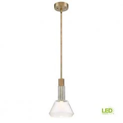 Karah 11-Watt Old Satin Brass Integrated LED Mini Pendant by Designers Fountain -Designers Fountain Shop old satin brass designers fountain pendant lights led89630 osb a0 1000