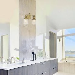 15.25 in. Taylor 2-Light Old Satin Brass Industrial Bathroom Vanity Light with Clear Glass Shades by Designers Fountain -Designers Fountain Shop old satin brass designers fountain vanity lighting 69502 osb 44 1000