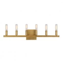 24 in. Pier 60 6-Light Old Satin Brass Minimalist Bathroom Vanity Light by Designers Fountain