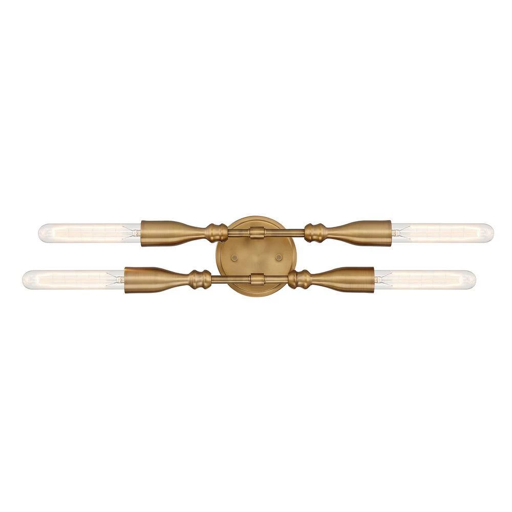 16.25 in. Louise 4-Light Old Satin Brass Glam Bathroom Vanity Light by Designers Fountain 6 16.25 in. Louise 4-Light Old Satin Brass Glam Bathroom Vanity Light by Designers Fountain - Image 4