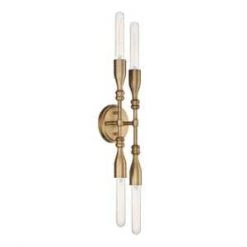 16.25 in. Louise 4-Light Old Satin Brass Glam Bathroom Vanity Light by Designers Fountain