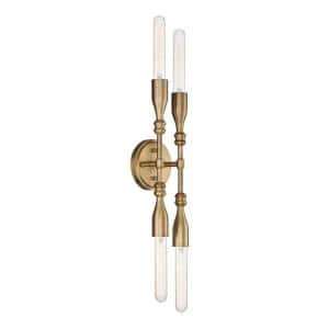16.25 in. Louise 4-Light Old Satin Brass Glam Bathroom Vanity Light by Designers Fountain 3 16.25 in. Louise 4-Light Old Satin Brass Glam Bathroom Vanity Light by Designers Fountain